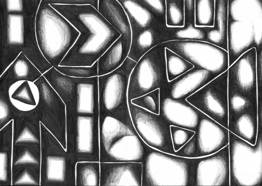 Monochrome Geometric Abstraction by Kulik — canvas wall art