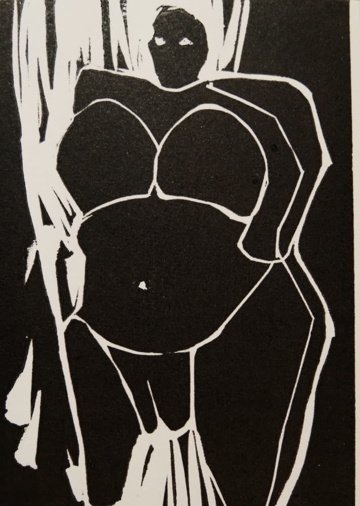 Bold Pregnant Woman by Doris Schmitz — canvas wall art
