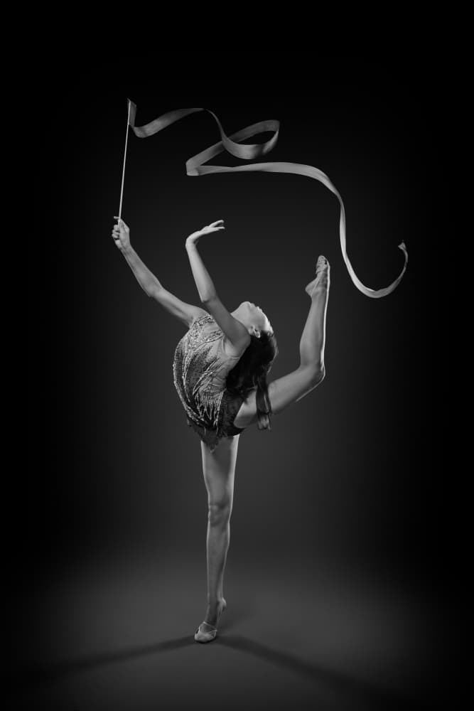 Elegant Ribbon Gymnast by Rob Li — canvas wall art