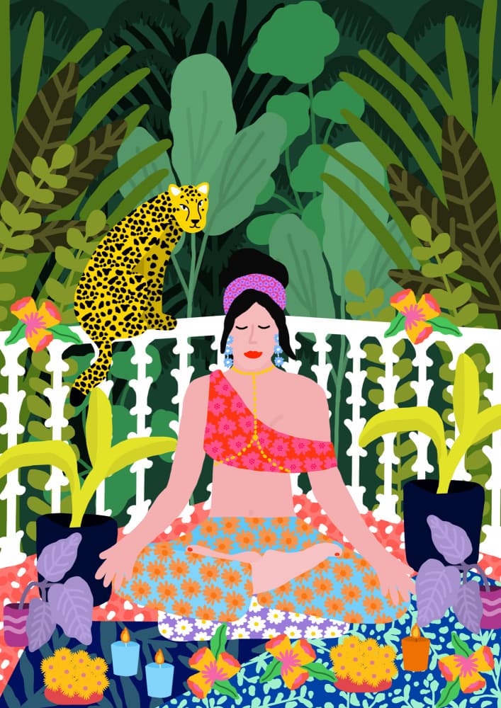 Woman In Lotus Position by Rafaela Mascaro — canvas wall art