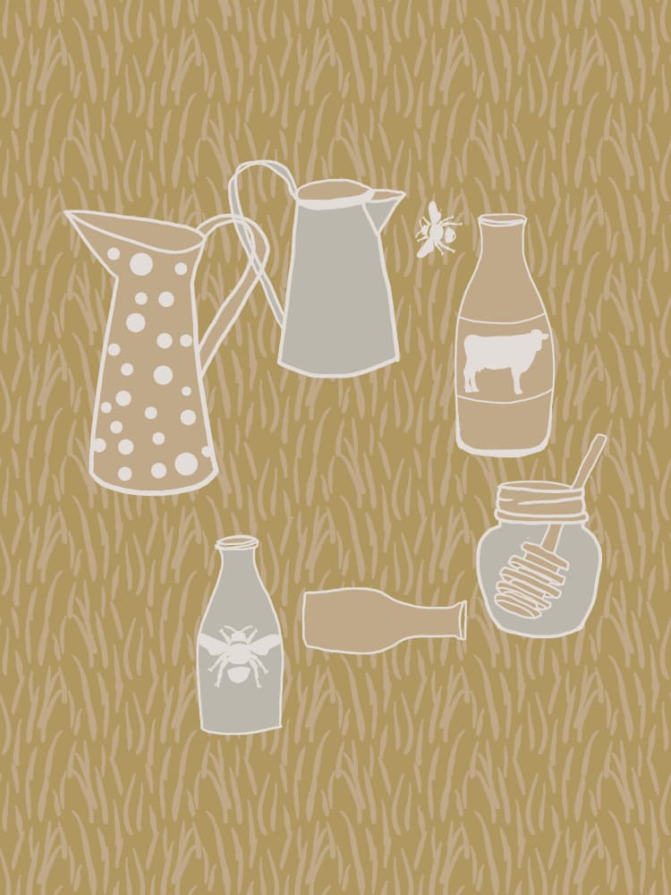 Farmhouse Milk and Honey by Gemma Bardot — canvas wall art