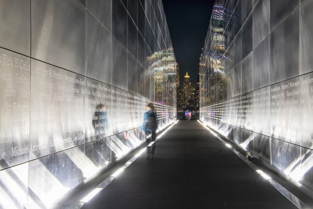 Illuminated Memorial Pathway by Ti Wang — canvas wall art