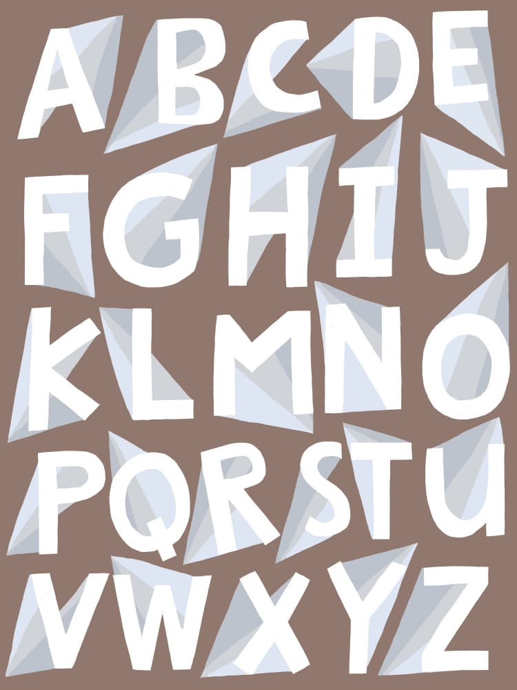 Ice Crystal Alphabet by Carla Daly — canvas wall art