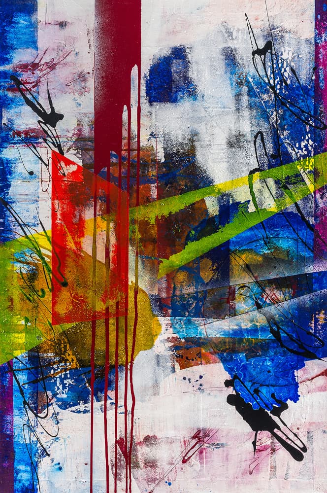 Vibrant Abstract Drips by Mikael Altersten — canvas wall art