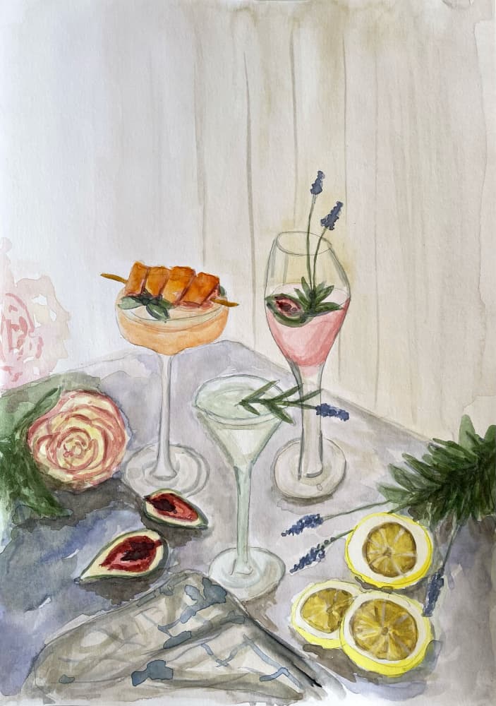 Soft Summer Drinks by Carola Cedell — canvas wall art