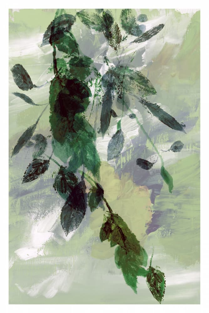 Flowing Greenery Abstract by cartissi — canvas wall art