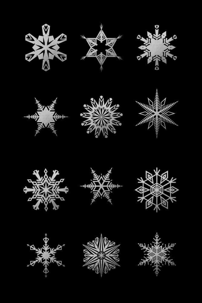 Shimmering Silver Snowflakes by Rosana Laiz Blursbyai — canvas wall art