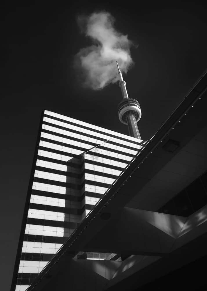 CN Tower Urban Lines by Louie Luo — canvas wall art