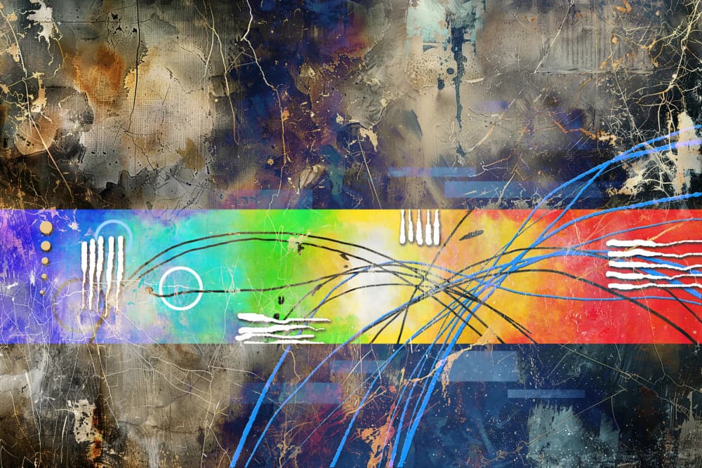 Modern Abstract Rainbow by Rafal Kulik — canvas wall art