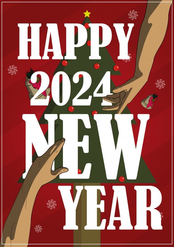 Happy New Year 2024 by Omar ELMOUDDEN — canvas wall art