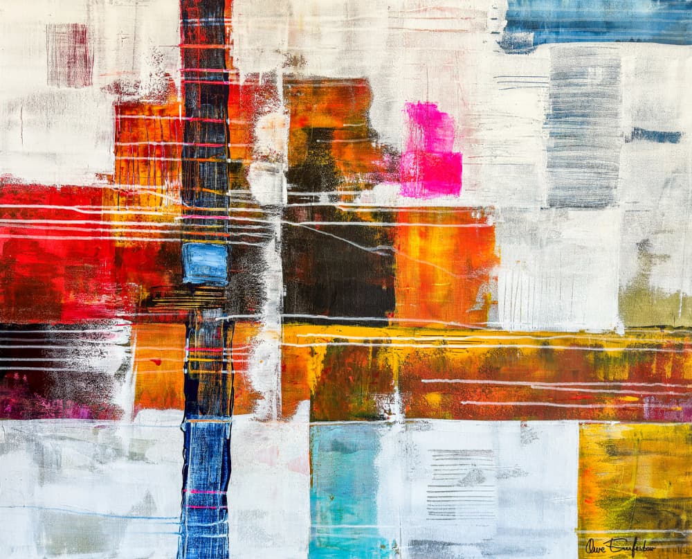 Vibrant Geometric Expression by Owe Emfestav — canvas wall art