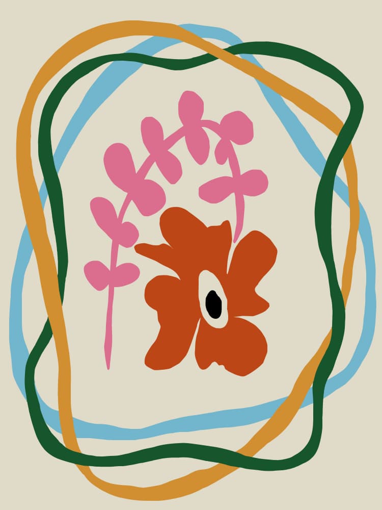 Modern Abstract Floral by Miho Art Studio — canvas wall art