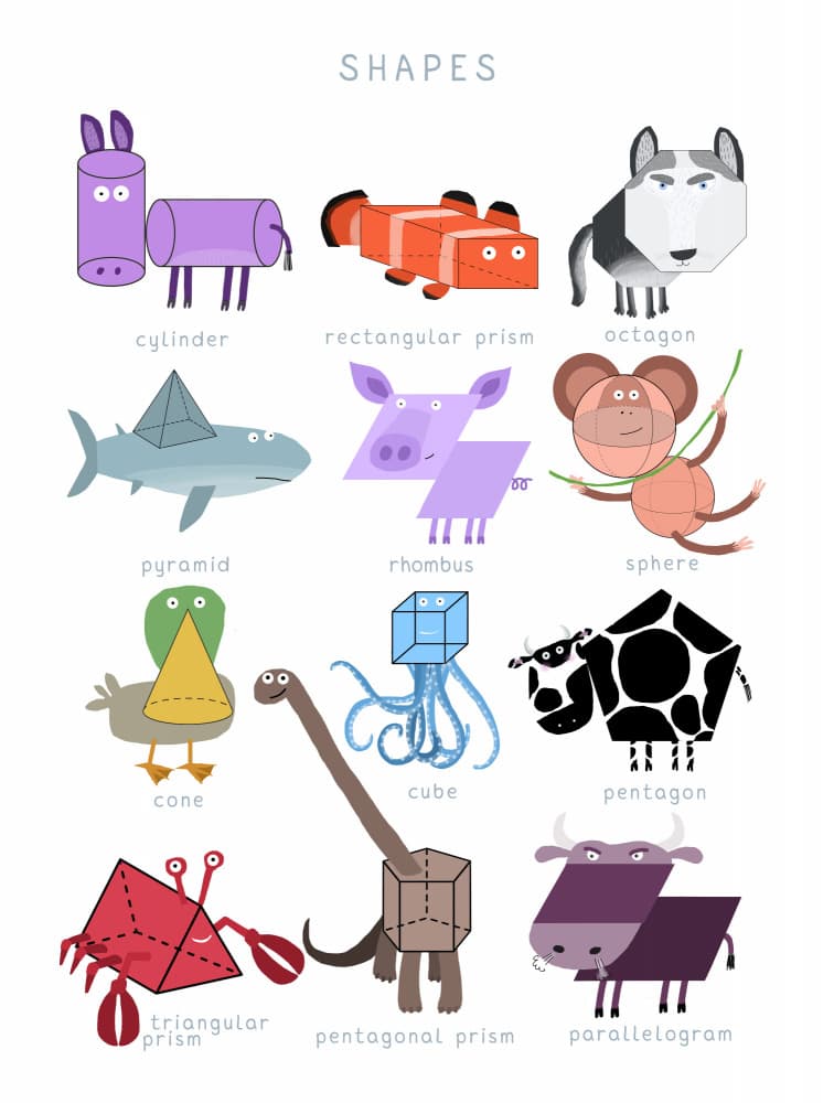 Playful Geometric Animals by Carla Daly — canvas wall art