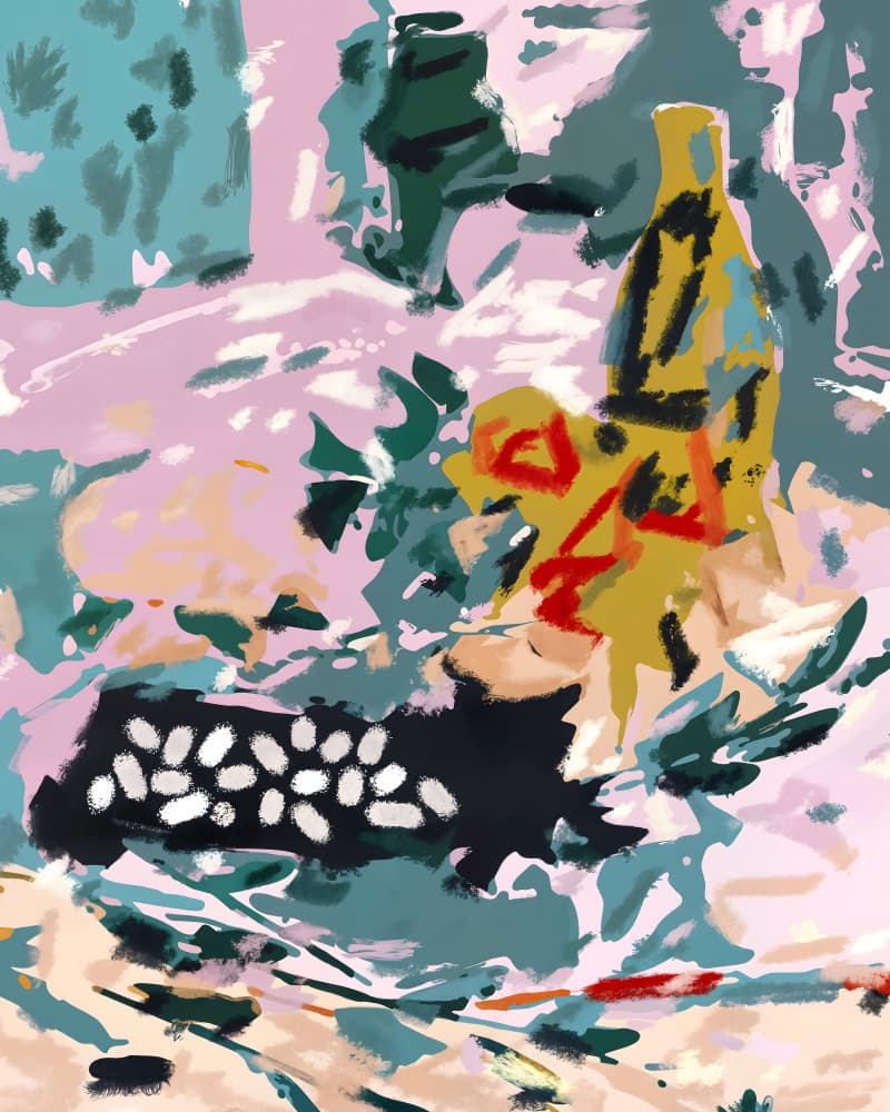 Vibrant Abstract Still Life by Uma Gokhale — canvas wall art