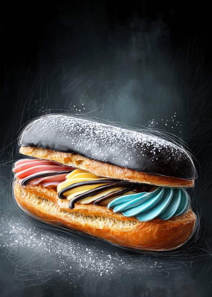 Colorful Eclair Delight by Justyna Jaszke — canvas wall art