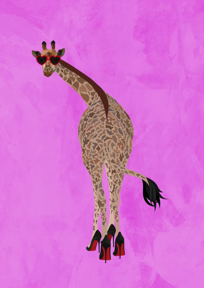 Sassy Giraffe in Heels by Sarah Manovski — canvas wall art