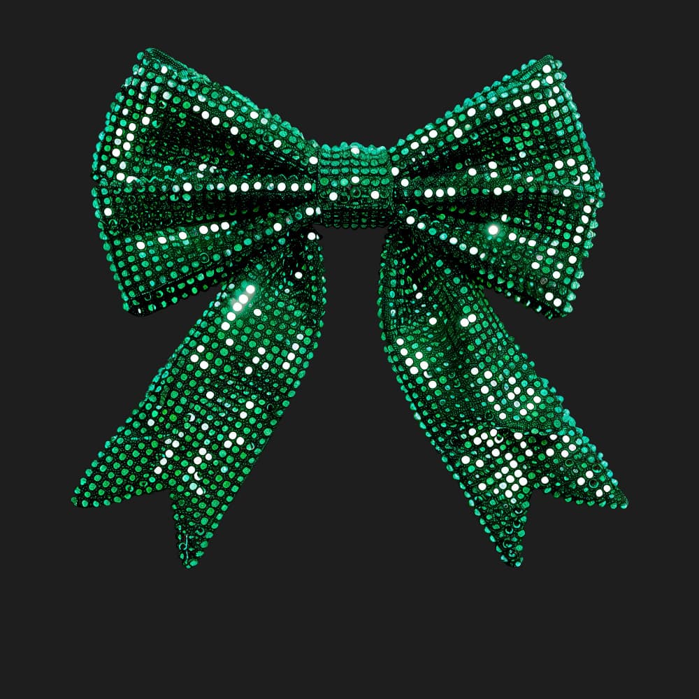 Sparkling Green Bow by Marika Barsrsind β canvas wall art