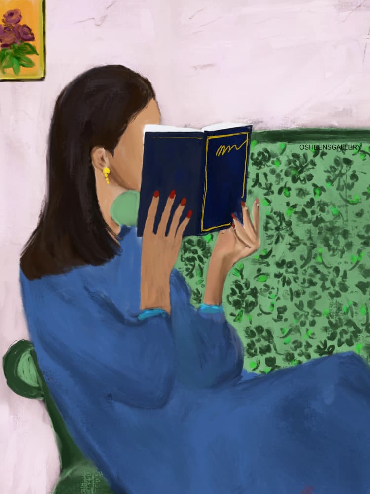 Quiet Reading Moment by Osheensgallery — canvas wall art