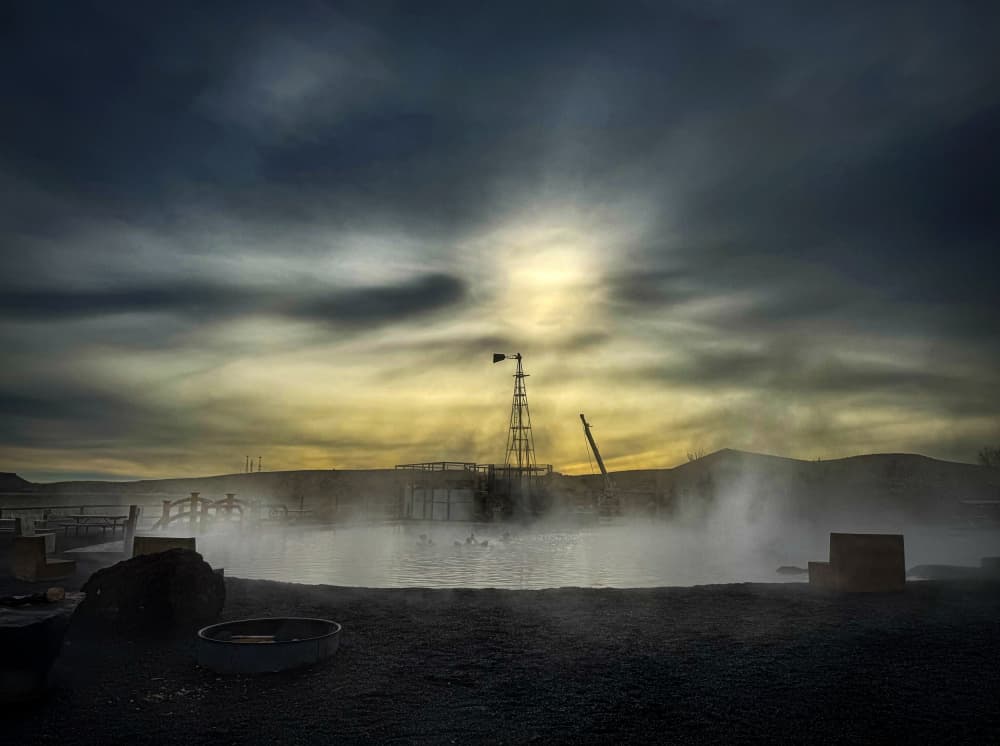 Steaming Sunset Springs by Ronald Scott Johnson — canvas wall art