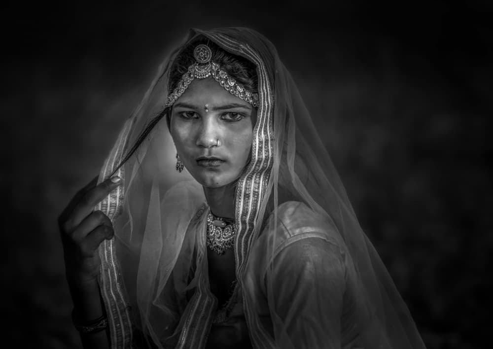 Traditional Indian Beauty by Rana Jabeen — canvas wall art