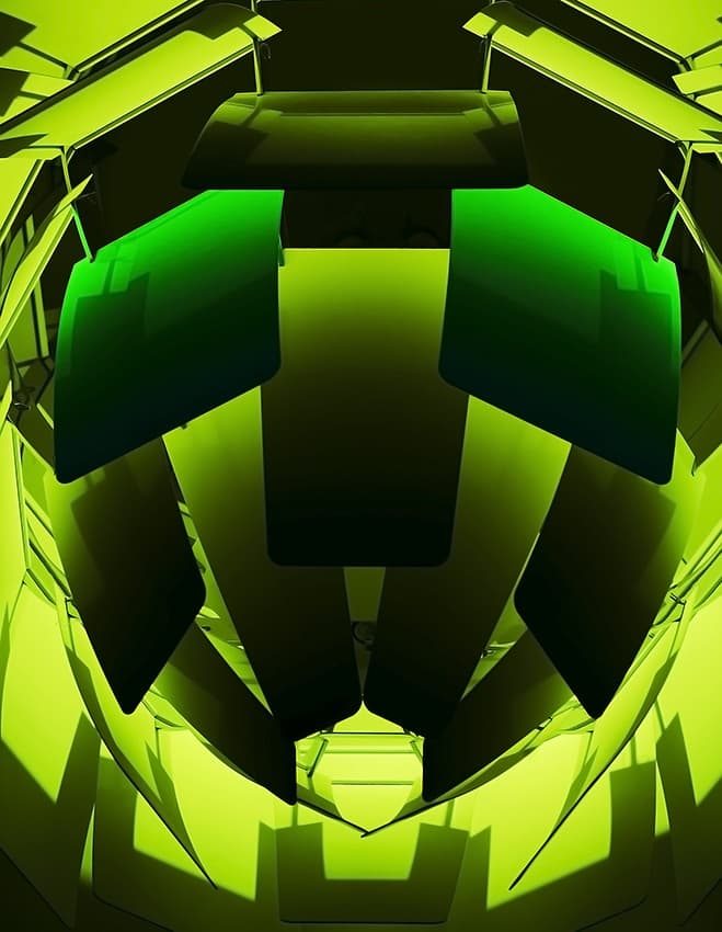 Green Geometric Glow by E. de Juan — canvas wall art