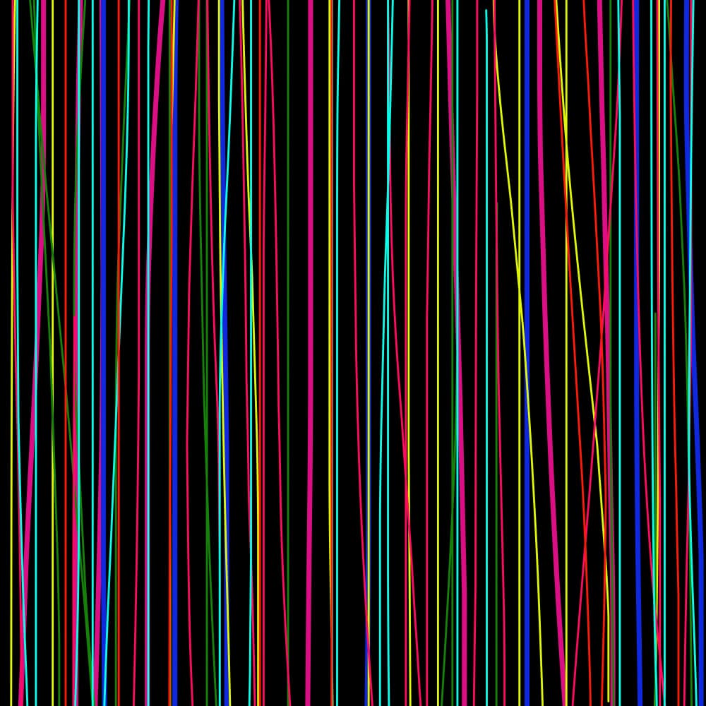 Colorful Neon Lines by Pelin Atilla — canvas wall art