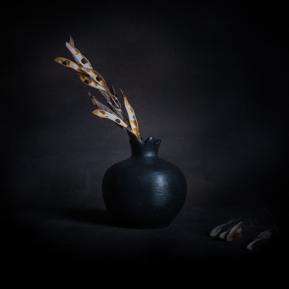 Dark Botanical Still Life by Cicek Kiral — canvas wall art