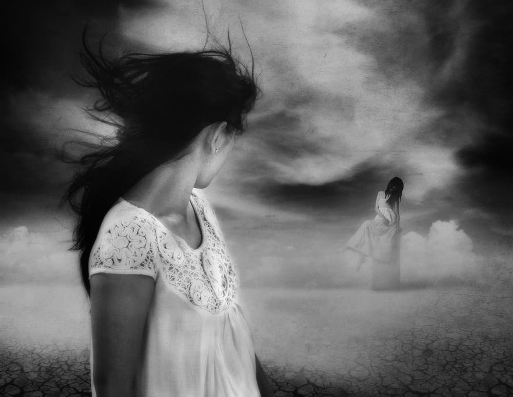 Lonely Woman's Reflection by Hari Sulistiawan — canvas wall art