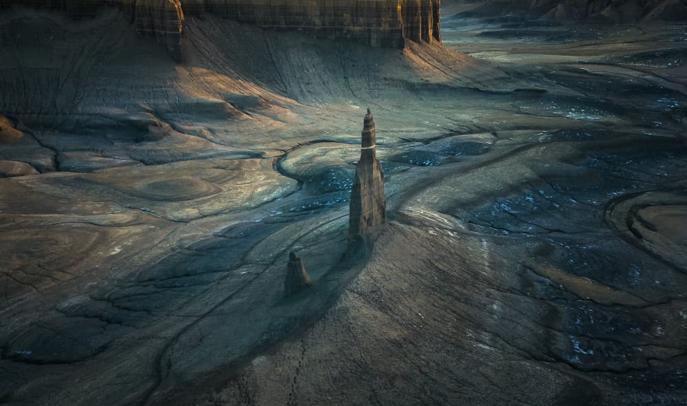 Solitary Desert Spire by Ruiqing P. — canvas wall art