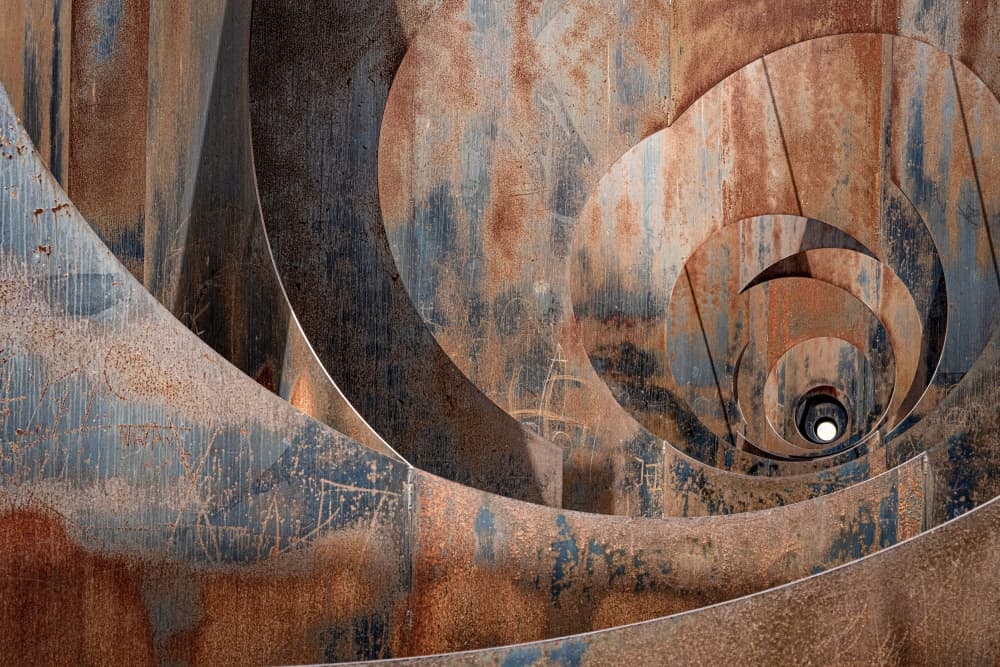 Industrial Rust Vortex by Linda Wride — canvas wall art