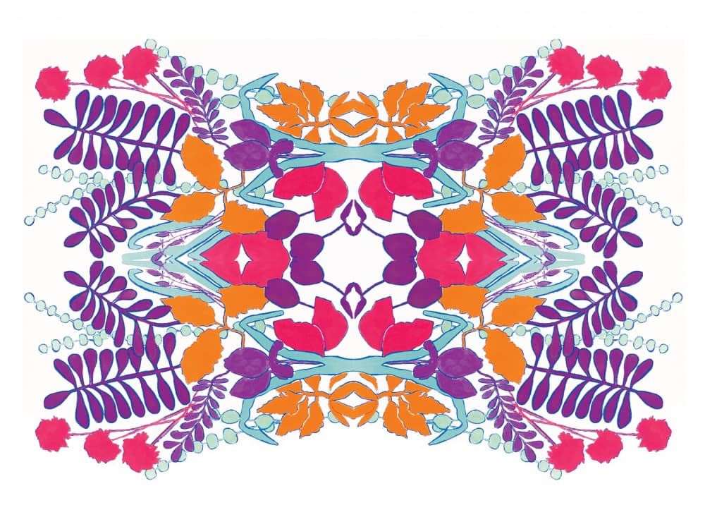 Vibrant Floral Symmetry by Breanna Megan Studio — canvas wall art