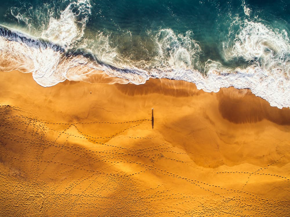Lone Walker Golden Beach by Javier Pardina — canvas wall art