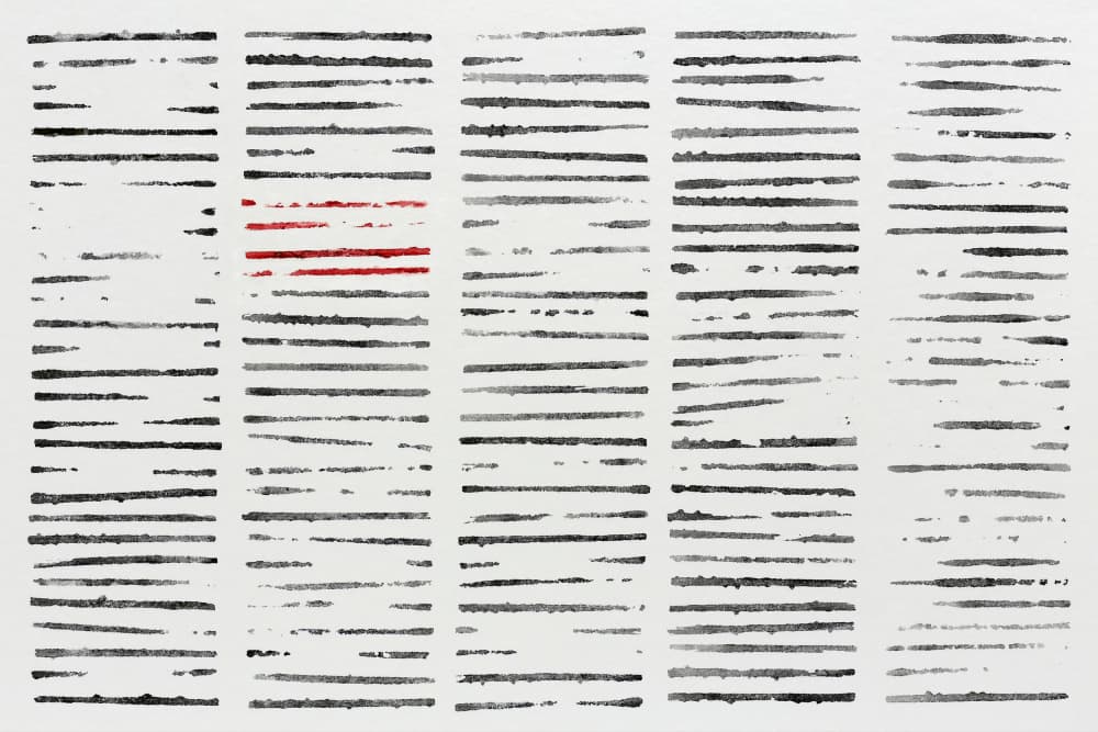 Contrasting Red Lines by Natalie Bruns — canvas wall art