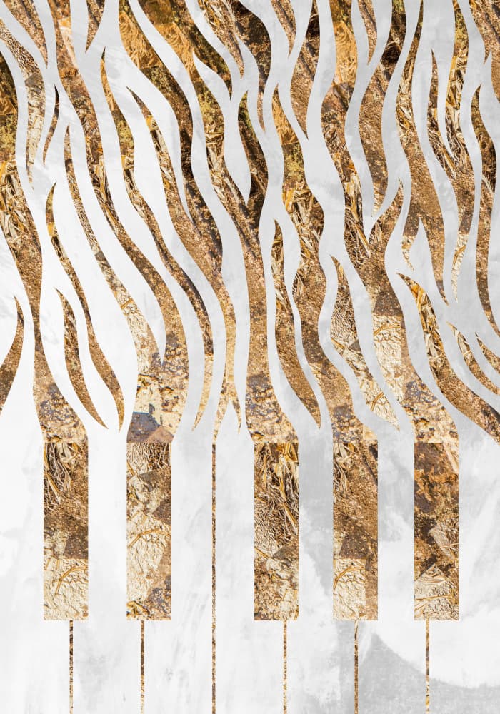 Golden Striped Keys by Sarah Manovski — canvas wall art