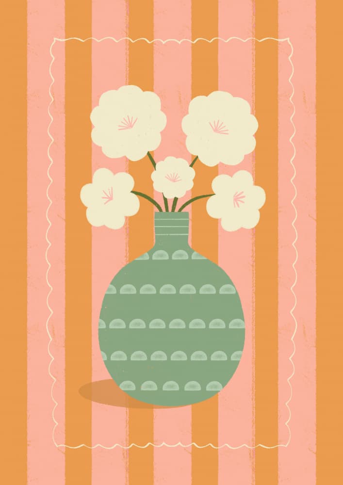 Flowers in Green Vase by Melissa Donne — canvas wall art