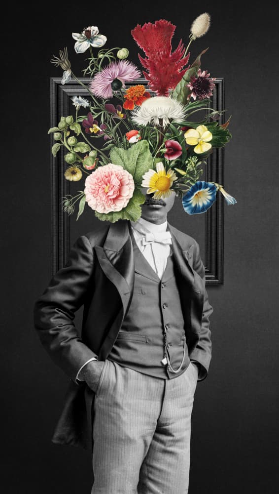 Dapper Gentleman Flower Head by Marja van den Hurk — canvas wall art