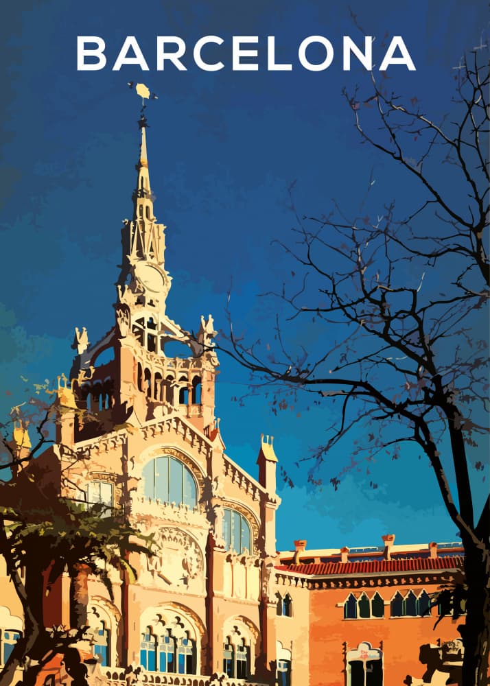 Barcelona Sant Pau Landmark by Aylin Demir — canvas wall art