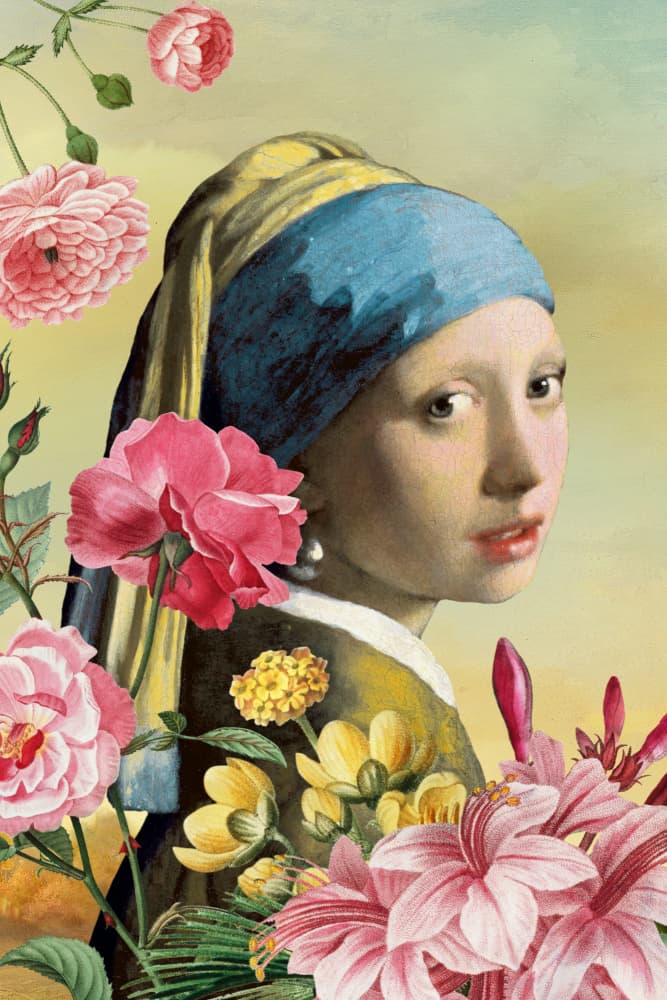 Dreamy Floral Portrait by Marja van den Hurk — canvas wall art