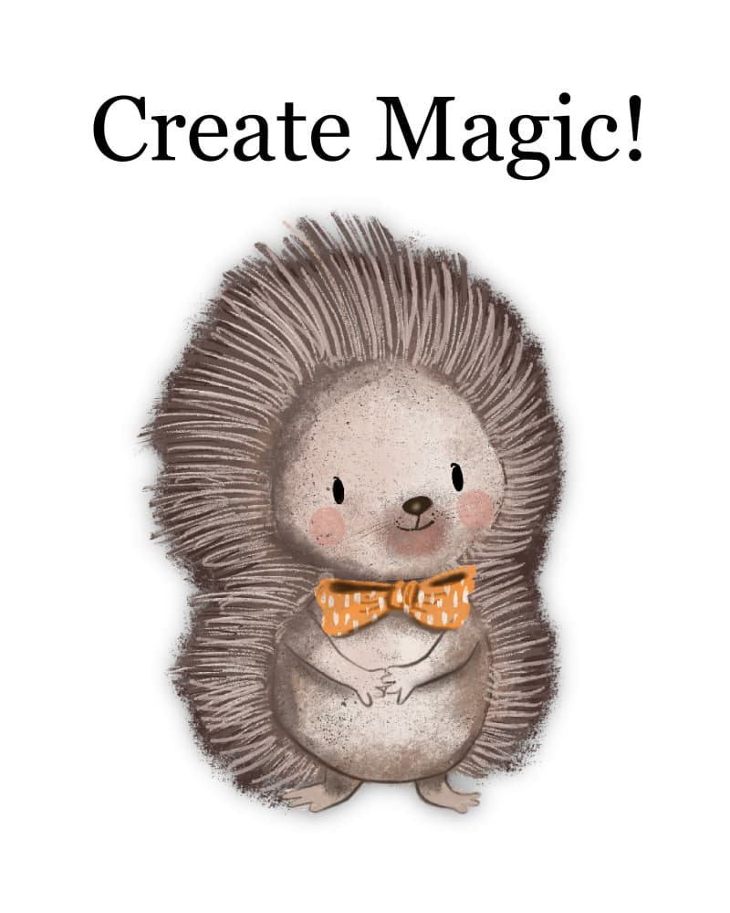 Cute Hedgehog Magic by Saba Rauf — canvas wall art