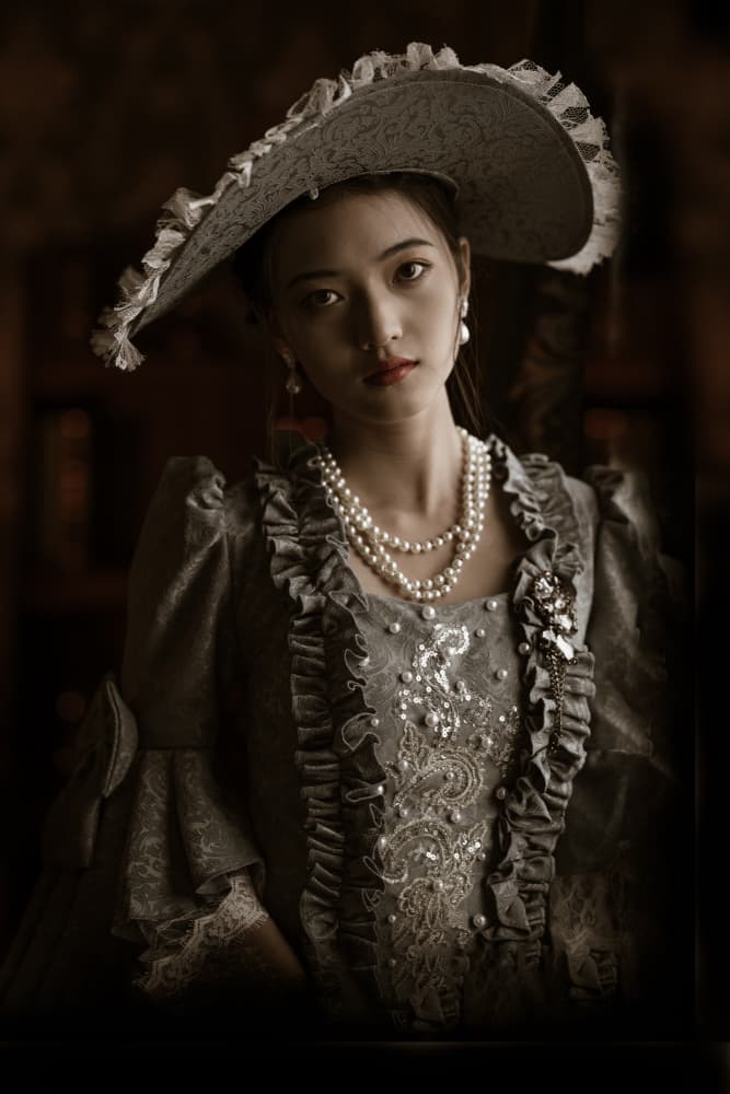 Elegant Pearl Portrait by Songlin Xu — canvas wall art