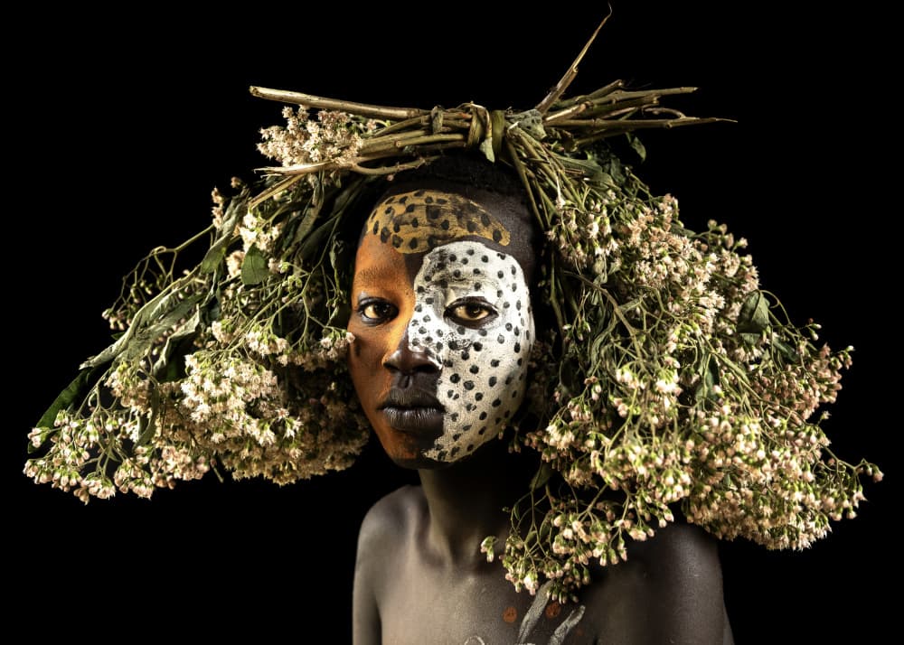 Tribal Floral Portrait by Tori E Bohn — canvas wall art