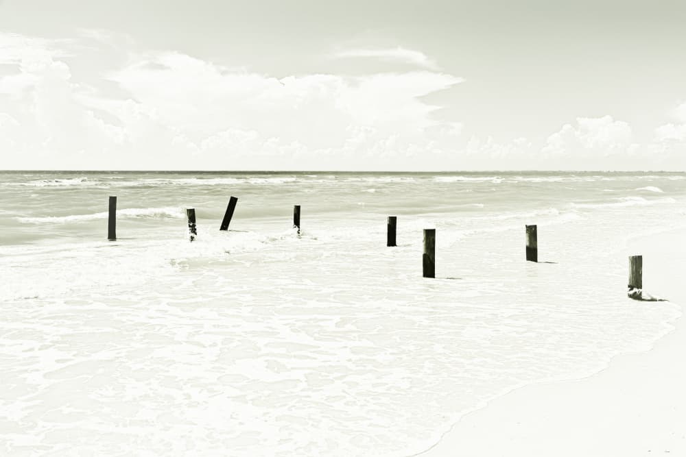 Weathered Beach Posts by Melanie Viola — canvas wall art