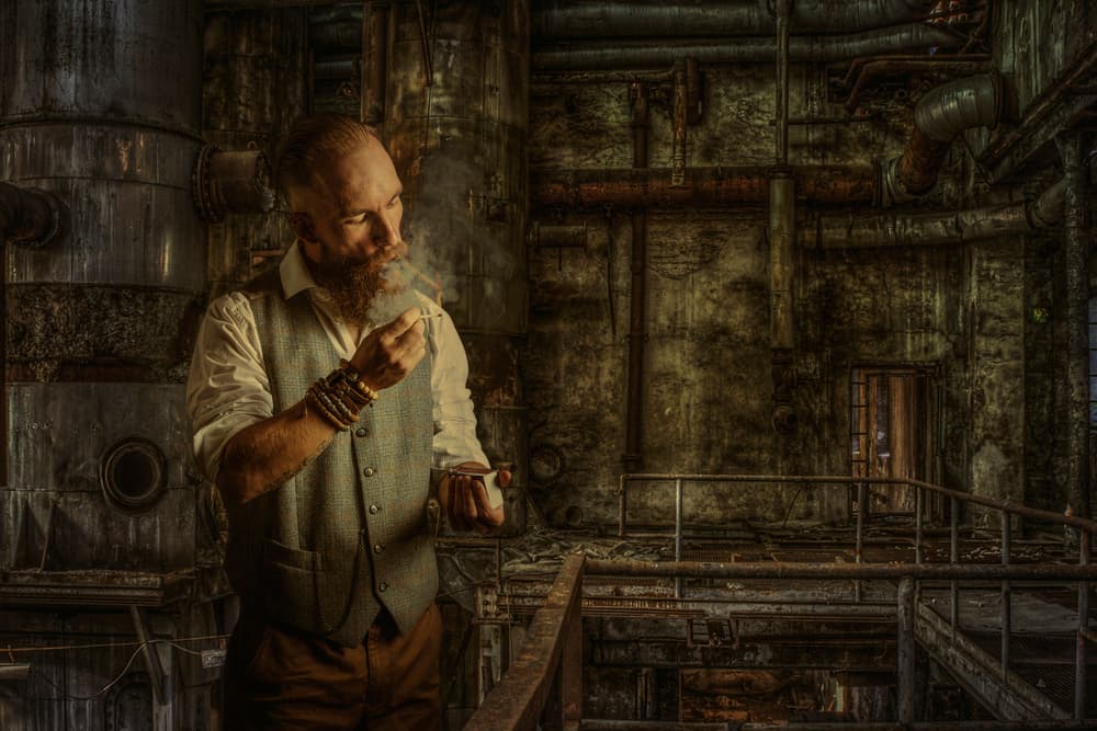 Industrial Pipe Smoker by gNo — canvas wall art
