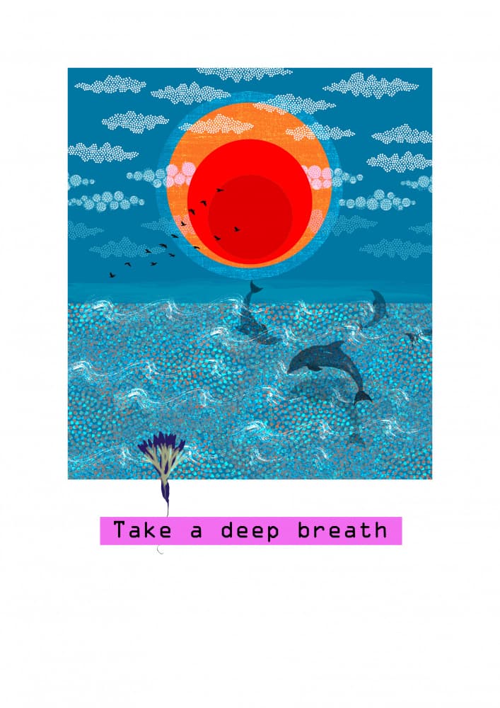 Dolphins Sunset Serenity by Jade Mooc-Evans — canvas wall art