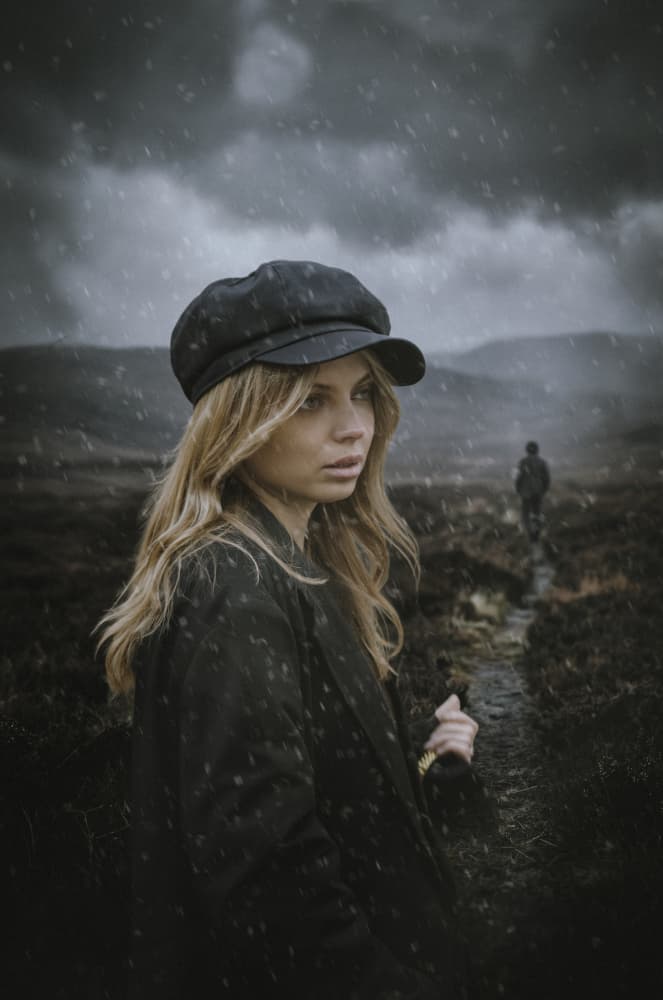 Woman In Rainy Landscape by Christian Kurz — canvas wall art