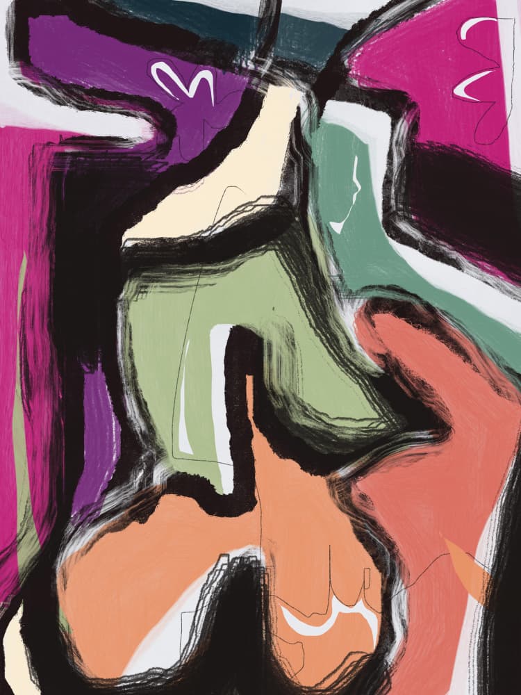 Vibrant Abstract Flow by Little Dean — canvas wall art