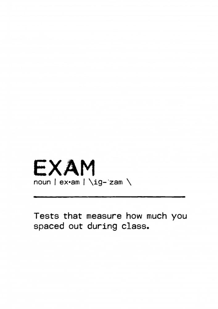 Funny Exam Definition by Orara Studio — canvas wall art