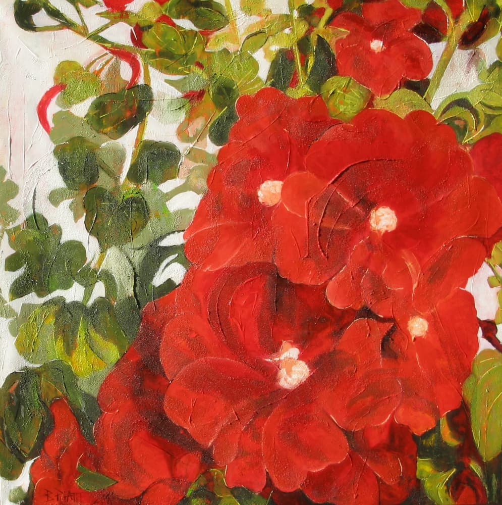 Vibrant Red Blooms by Barbara Piatti — canvas wall art