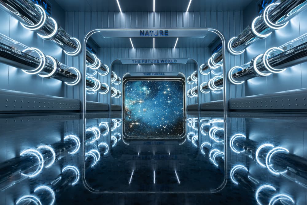 Cosmic Blue Corridor by Mei Xu — canvas wall art