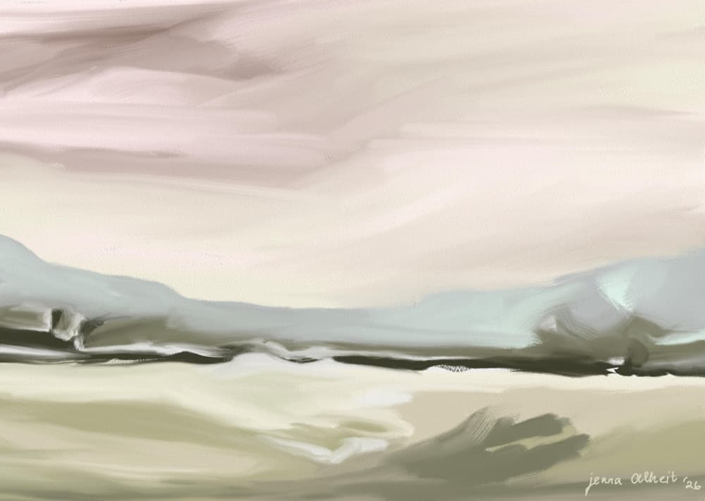 Serene Pastel Landscape by Jenna Alheit — canvas wall art